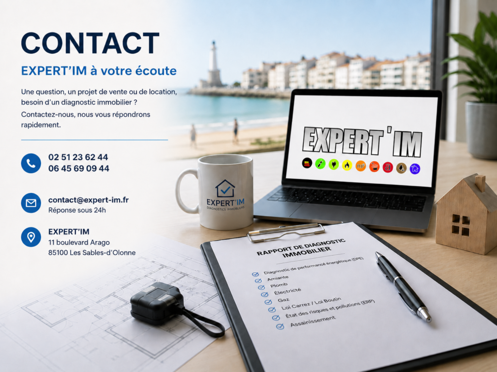 Contacter EXPERT’IM, cabinet de diagnostics immobiliers aux Sables-d’Olonne